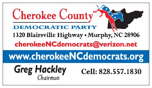 Cherokee County Democratic Party Business Card