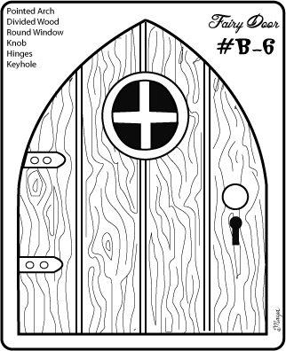 Fairy Door #B-6 Vector Illustration Color Card and Sample Fairy Door Art