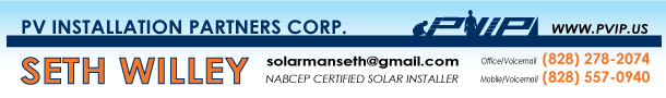 PV Installation Partners Corp. Web Banner for their NC location.