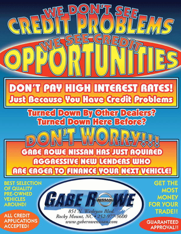 Gabe Rowe NIssan Print Flyer Front