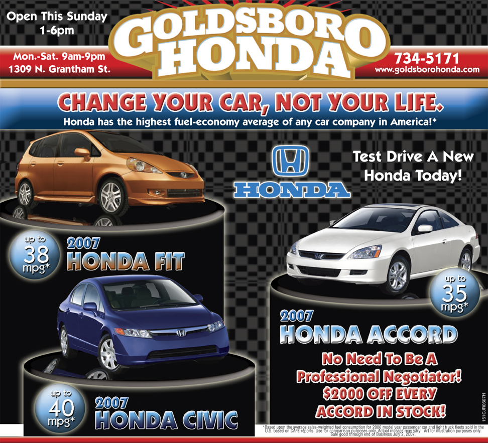 Goldsboro Honda Advertisement