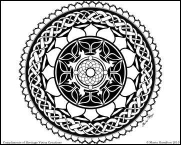 Mandala Knotwork Vector Illustration Adult Coloring Card