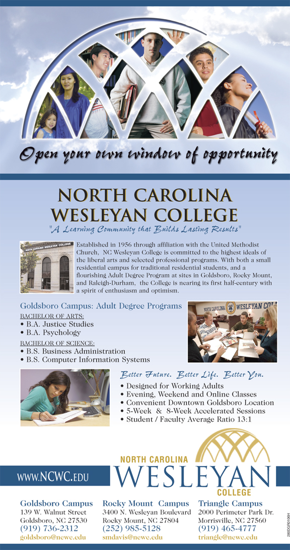 NC Wesleyan Full Color Newspaper Ad