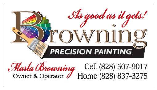 Business Card Design for Browning Precision Painting