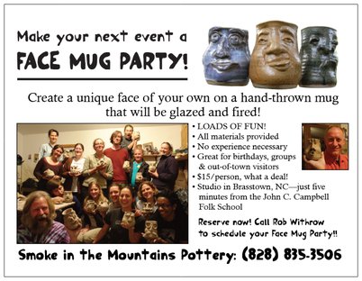 Smoke in the the Mountains Pottery Face Mug Party Postcard