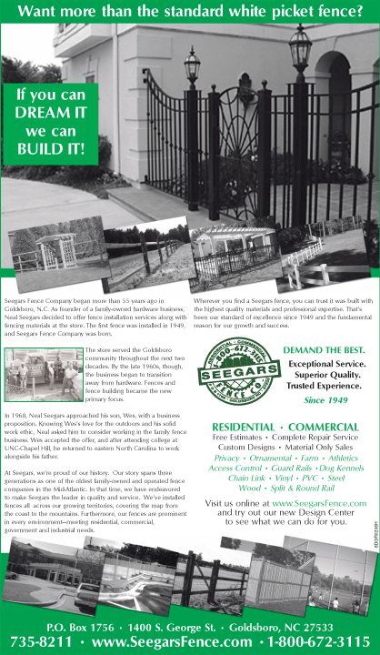 Seegars Fence Advertisement