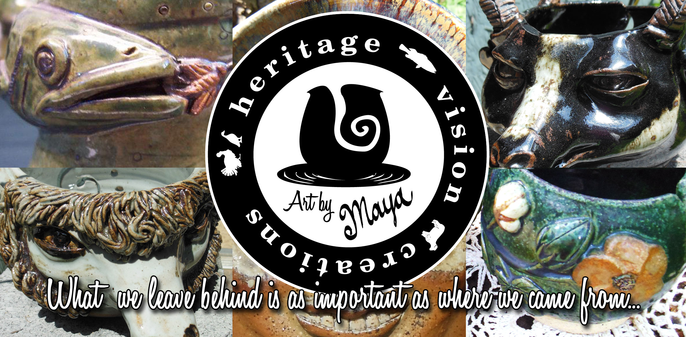 Heritage Vision Creations Pottery Collage Header Image for Social Media and Websites